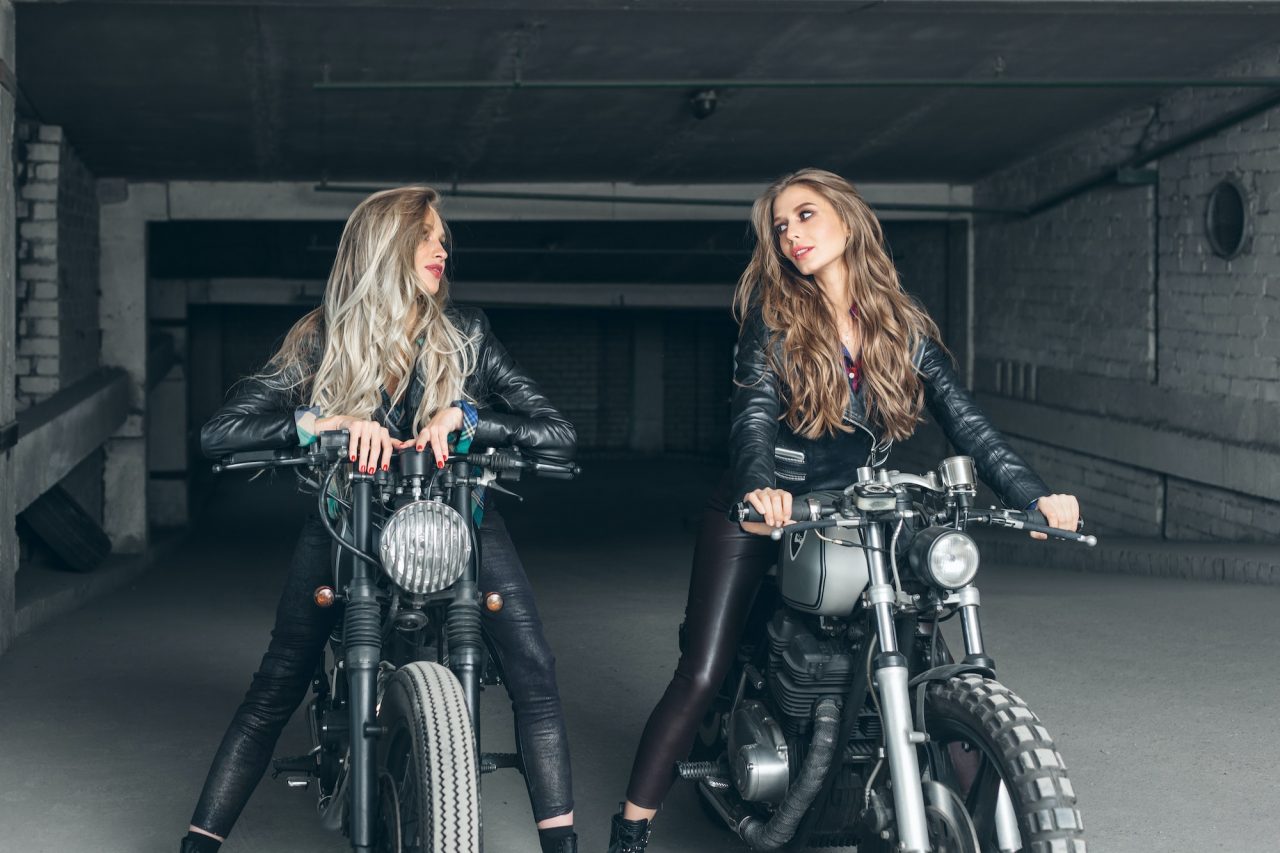 Riders on custom motorcycles at Moto Bike Shed